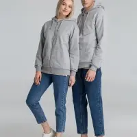 Толстовка на молнии с капюшоном Unit Siverga серый меланж, размер XS