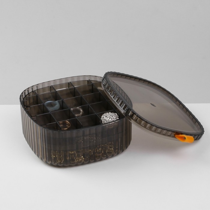 Органайзер для хранения украшений &laquo;Лео&raquo; 3 уровня, 32 ячейки, 15&times;15&times;7,5 см, цвет коричневый