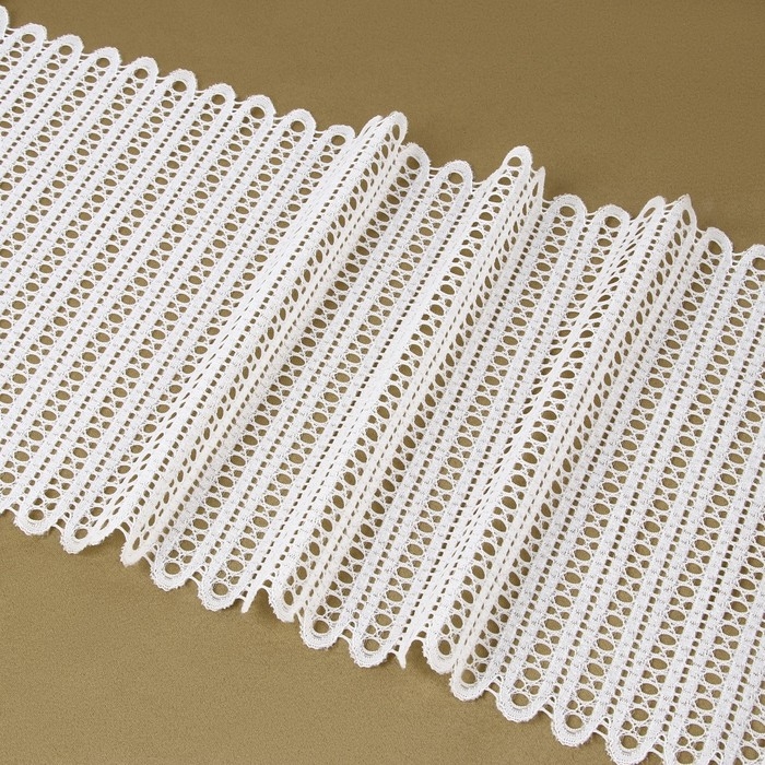 Кружевная эластичная ткань, 190 мм &times; 2,7 &plusmn; 0,5 м, цвет белый