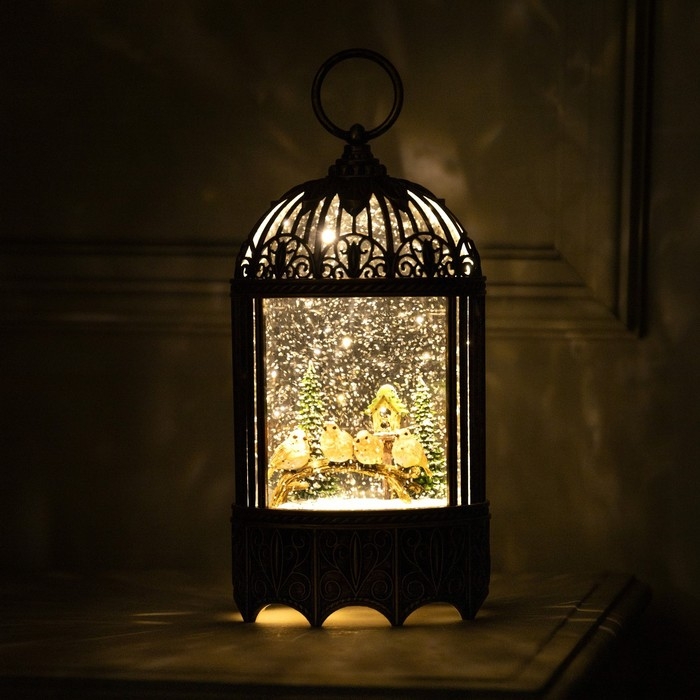 Светодиодная фигура «Фонарь с зарянками» 13 × 25.5 × 8 см, пластик, батарейки ААх3 (не в комплекте), USB, свечение тёплое белое Светодиодная фигура «Фонарь с зарянками» 13 × 25.5 × 8 см, пластик, батарейки ААх3 (не в комплекте), USB, свечение тёплое белое