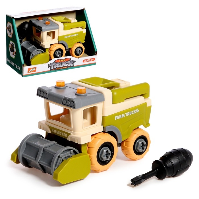 Конструктор винтовой &laquo;Комбайн&raquo;, с отвёрткой, 8 деталей, 6 болтов