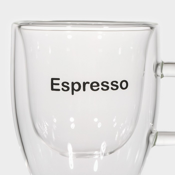 Кружка стеклянная с двойными стенками Magistro &laquo;Дуо. Espesso&raquo;, 80 мл, 9&times;6&times;6,5 см