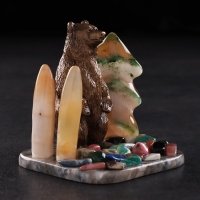 Сувенир "Стоячий мишка с елкой", селенит