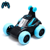 Машина-перевёртыш радиоуправляемая &laquo;Трюкач&raquo;, свет, работает от аккумулятора, цвет синий