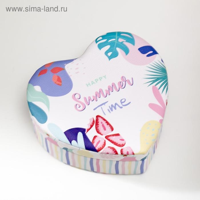 Шкатулка кожзам для украшений сердце Шкатулка кожзам для украшений сердце "Лето в разгаре" 7х14х17 см