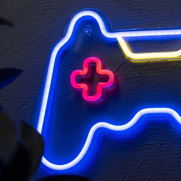 Неоновая вывеска &laquo;Геймпад&raquo; 40.5 x 28 см, USB, свечение сине-красно-зелено-тепло белое