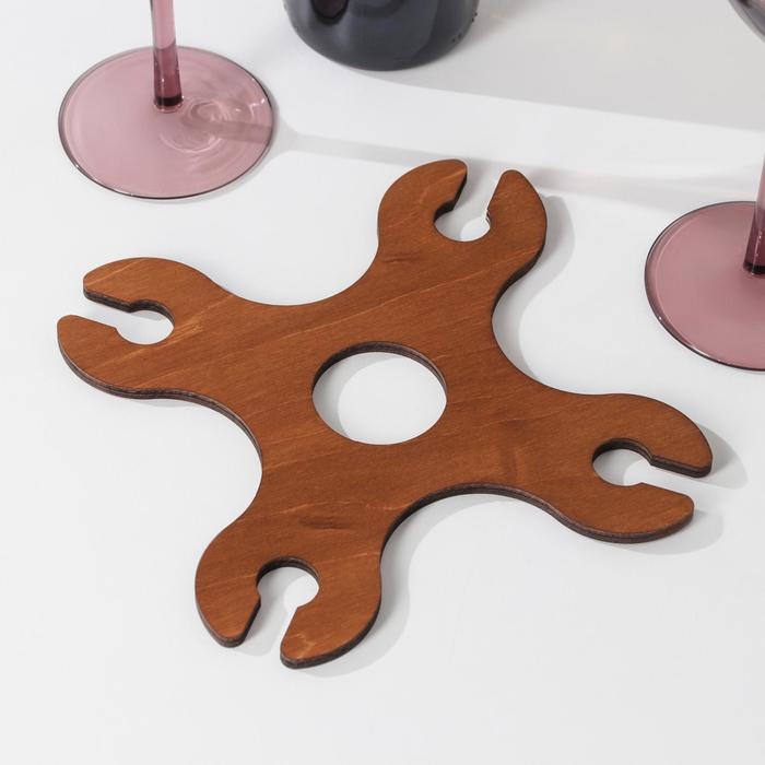 Подставка для вина и четырех бокалов, 18&times;18&times;2 см