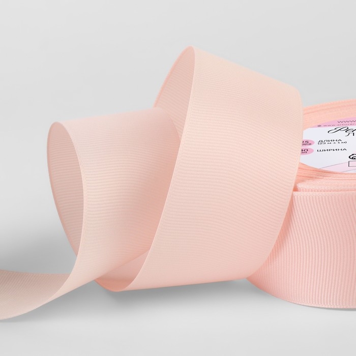 Лента репсовая, 40 мм, 23 &plusmn; 1 м, цвет персиковый №07