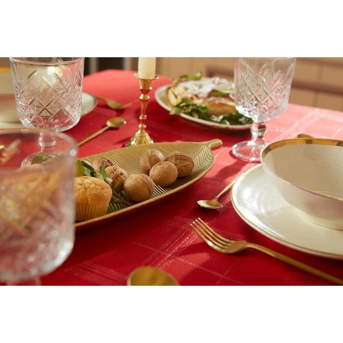 Скатерть Этель "Клетка" цв.серебро, 142*283 +/-3 см, 115 &plusmn;10 гр,100% п/э