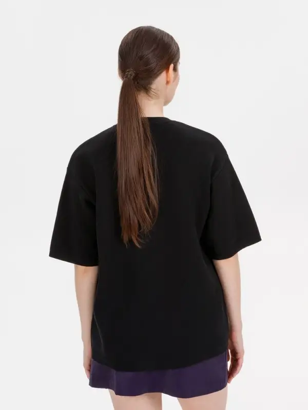 Джемпер с коротким рукавом Siluetti Volumica, черный, размер M/L Джемпер с коротким рукавом Siluetti Volumica, черный, размер M/L