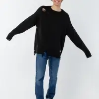 Джемпер оверсайз унисекс Grunge в сумке, черный, размер S/M