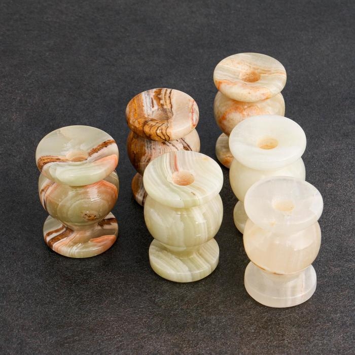 Набор Церковных подсвечников, 6 шт, 3×4.5 см, оникс Набор Церковных подсвечников, 6 шт, 3×4.5 см, оникс