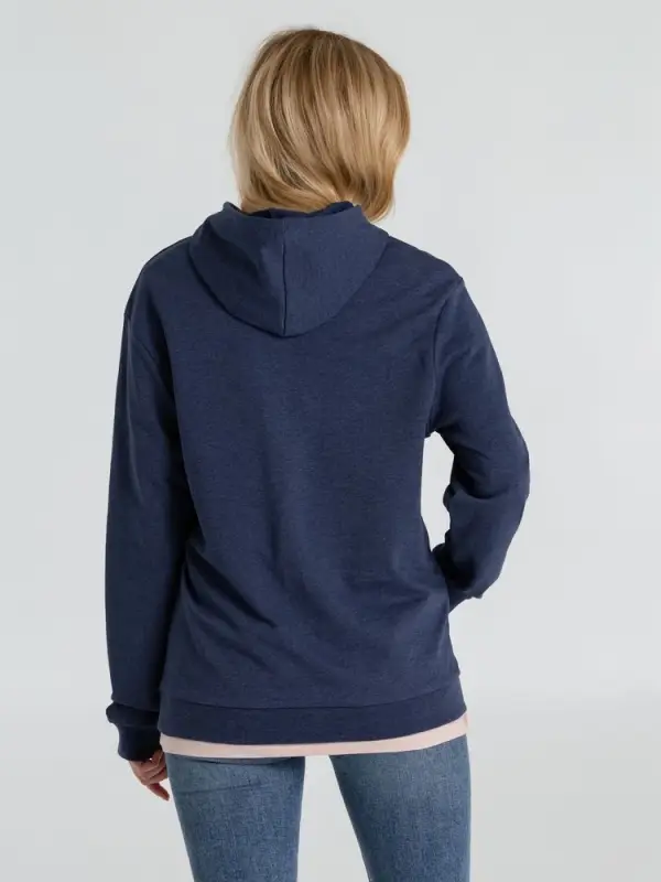 Толстовка с капюшоном унисекс Hoodie, синий меланж, размер XS