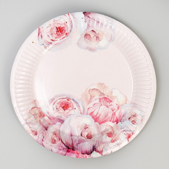 Набор бумажной посуды одноразовый Нежные пионы&raquo;