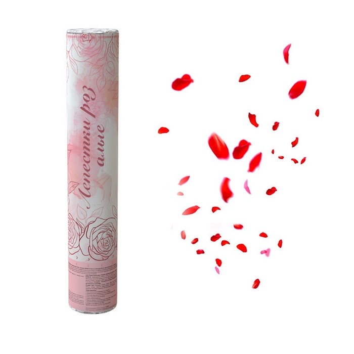 Пневмохлопушка &laquo;Лепестки роз&raquo;, алые, 30 см