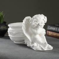 Фигурное кашпо "Спящий ангел" белый 0,65 л / 15х18,5х31см Фигурное кашпо "Спящий ангел" белый 0,65 л / 15х18,5х31см