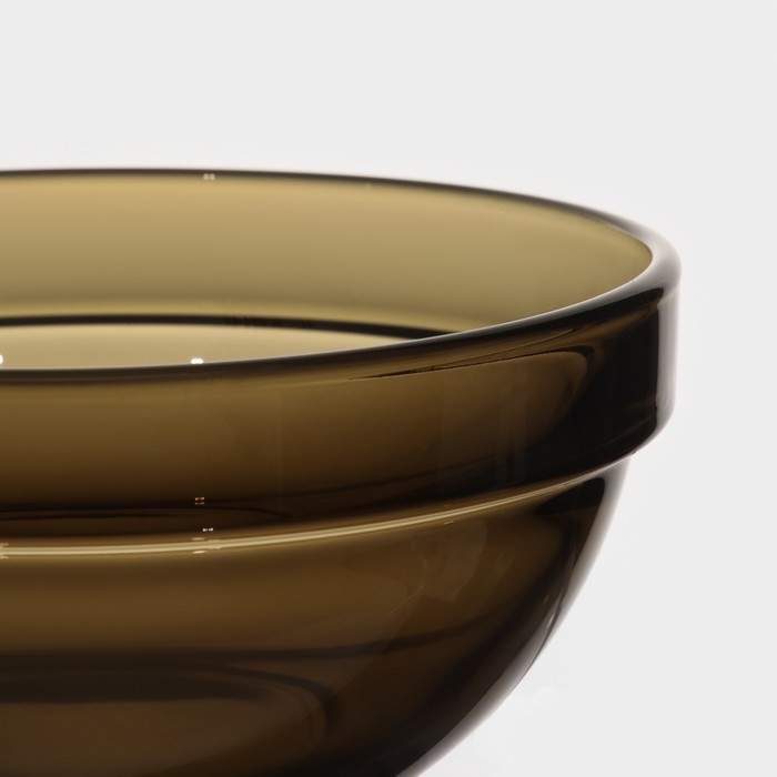 Салатник стеклянный &laquo;Удобное хранение&raquo;, d=12 см, цвет дымчатый