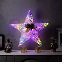 Светодиодная фигура &laquo;Звезда&raquo; 30 см, металл, 220 В, свечение мульти