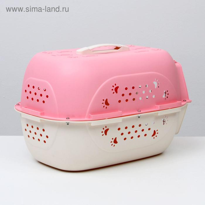 Переноска для животных пластиковая, 47,5 х 33 х 31 см, розовая Переноска для животных пластиковая, 47,5 х 33 х 31 см, розовая