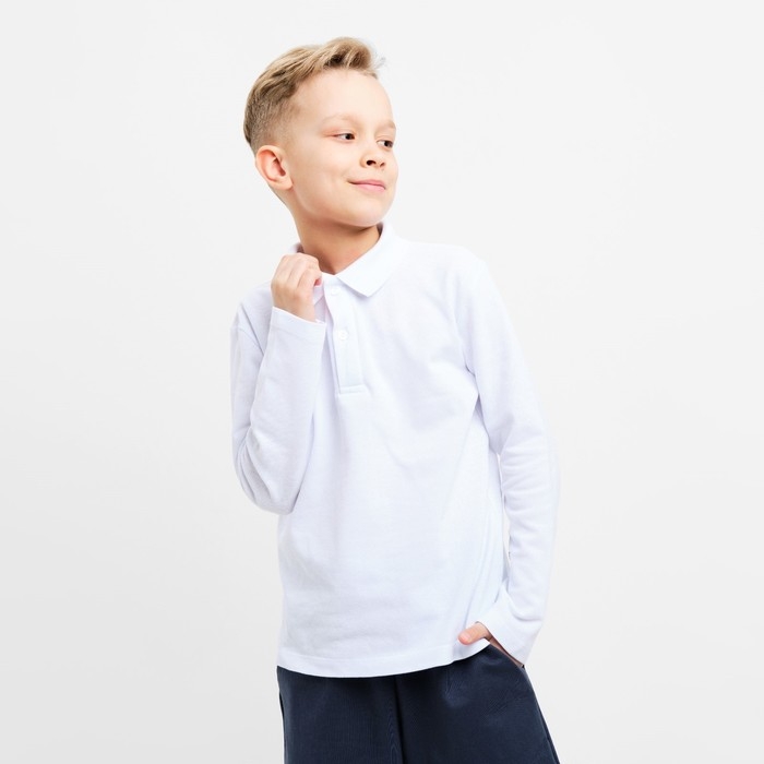 Джемпер (поло) детский MINAKU цвет белый, рост 140