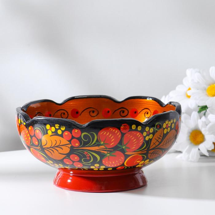 Салатник, резной, 15-16×7 см, хохлома Салатник, резной, 15-16×7 см, хохлома