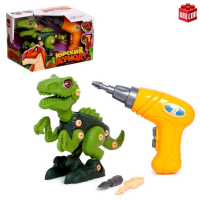 Конструктор винтовой &laquo;Тиранозавр&raquo;, с электрическим шуруповёртом, 19 деталей