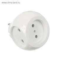 Тройник электрический REXANT "Шар", 6 А, без з/к, белый Тройник электрический REXANT "Шар", 6 А, без з/к, белый