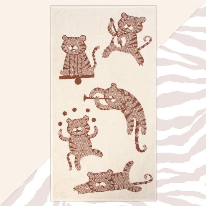 Полотенце махровое Этель &laquo;Тигрята в цирке&raquo;, 70х130 см, 100% хлопок, 420 г/м2