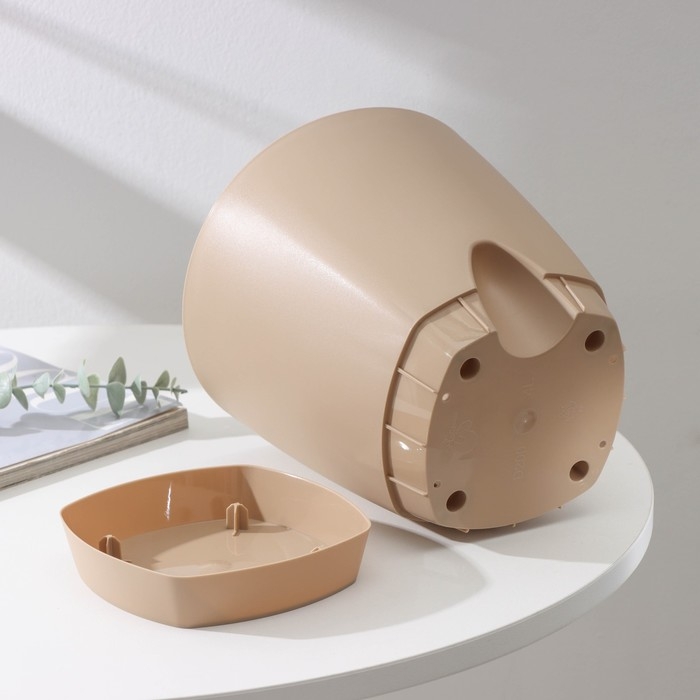 Горшок для цветов с прикорневым поливом Amsterdam, 4 л, цвет молочный шоколад Горшок для цветов с прикорневым поливом Amsterdam, 4 л, цвет молочный шоколад