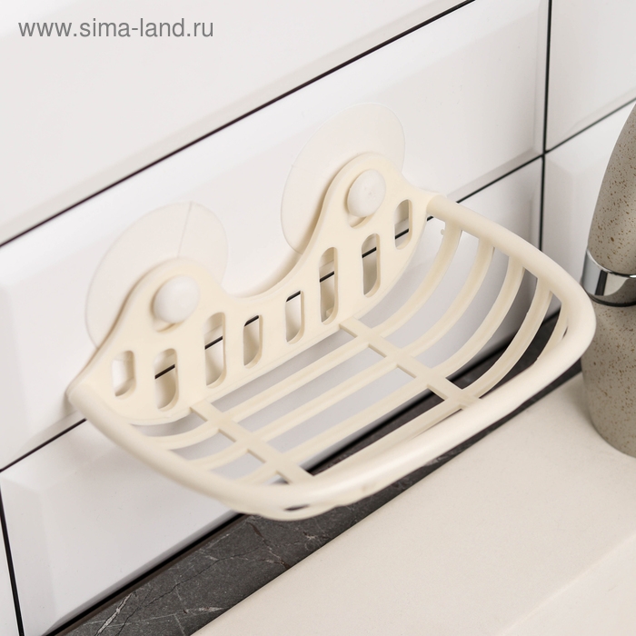 Мыльница на присосках, 16&times;10&times;6 см, цвет МИКС