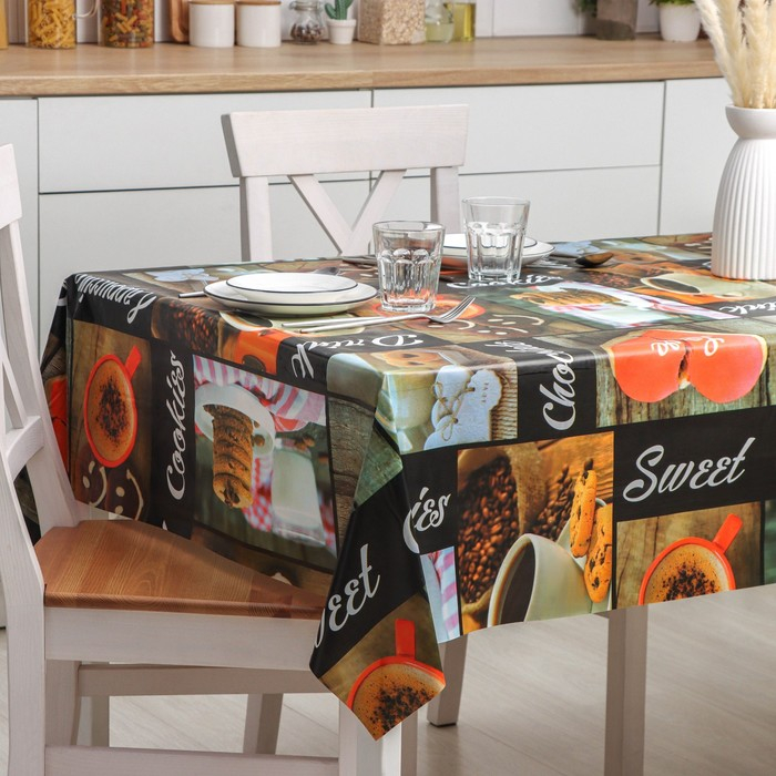 Клеёнка на стол на нетканой основе Доляна &laquo;Кофе&raquo;, ширина 140 см, рулон 20 м