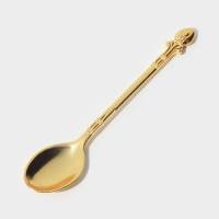 Сахарница &laquo;Букет&raquo;, 200 мл, 10&times;11 см, с ложкой, крышкой, цвет золотой