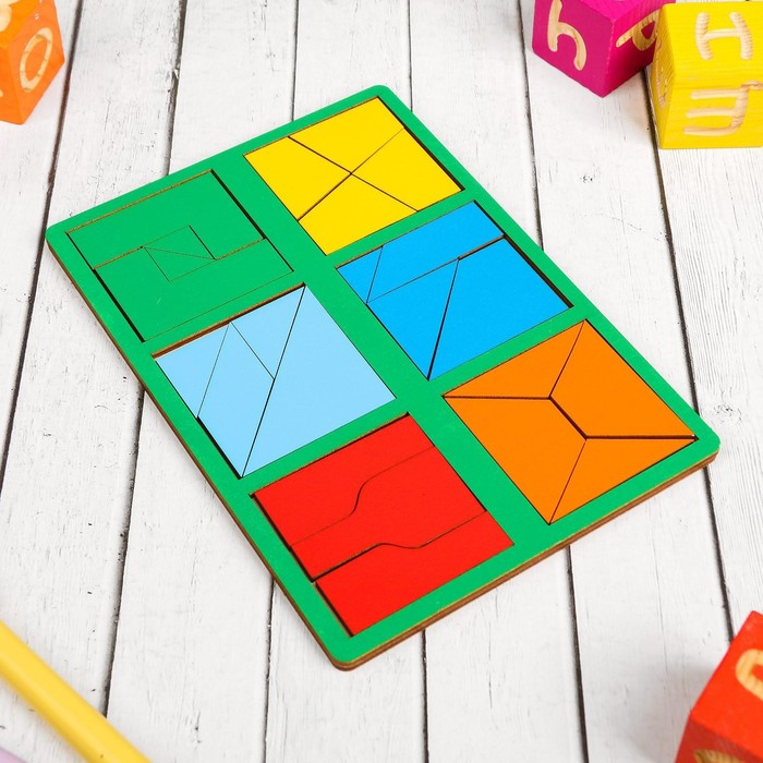 &laquo;Сложи квадрат&raquo;, 2 уровень (мини), цвета МИКС