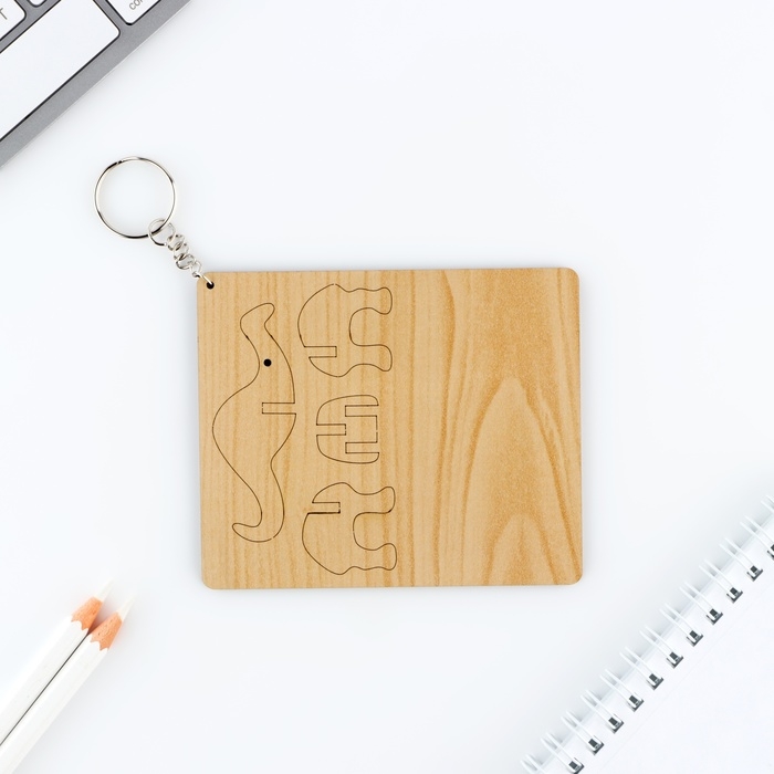 Брелок для ключей деревянный конструктор &laquo;Динозавр&raquo; 6.9 х 4 см