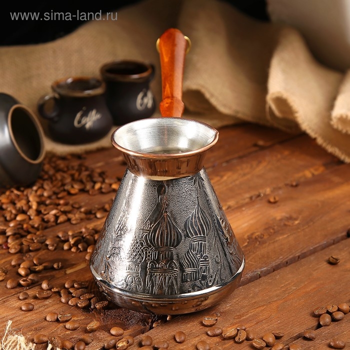 Турка для кофе медная &laquo;Москва Златоглавая&raquo;, 0,75 л