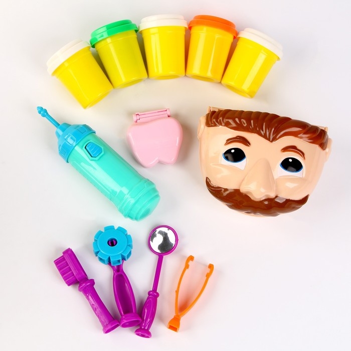 Набор теста для лепки &laquo;Стоматолог&raquo; 5 баночек по 60 г