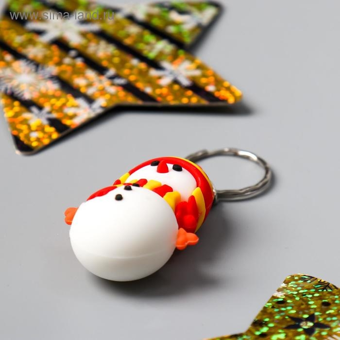 Брелок резина Брелок резина "Снеговик в шапке и шарфике" 4,7х2,8х1,7 см