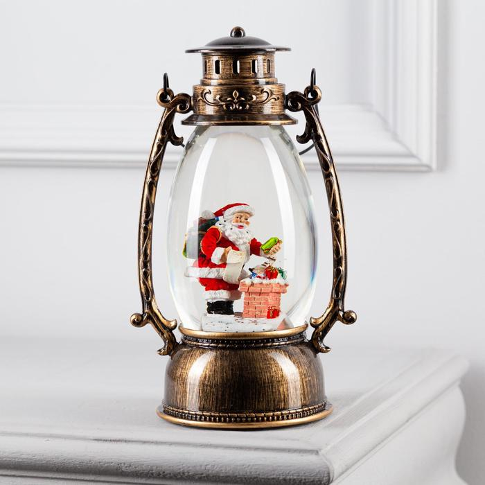 Светодиодная фигура &laquo;Дед Мороз с подарками&raquo; 14 &times; 23.5 &times; 11 см, пластик, батарейки ААх3 (не в комплекте), USB, свечение тёплое белое