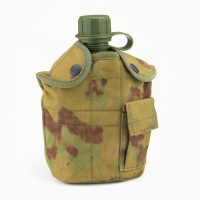 Фляжка армейская походная "Аdventure" 1 л для воды, с котелком, пластик, зелёная, чехол мох Фляжка армейская походная "Аdventure" 1 л для воды, с котелком, пластик, зелёная, чехол мох