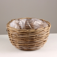 Набор кашпо плетеных из 3шт, D35xH21см, серый, ротанг Набор кашпо плетеных из 3шт, D35xH21см, серый, ротанг