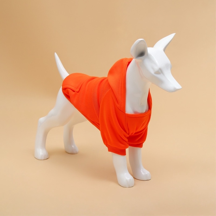 Толстовка для животных с капюшоном, размер М (ДС 40 см). Оранжевая Толстовка для животных с капюшоном, размер М (ДС 40 см). Оранжевая