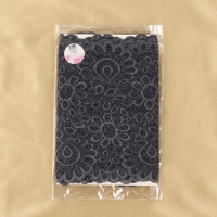 Кружевная эластичная ткань, 190 мм &times; 2,7 &plusmn; 0,5 м, цвет графитовый