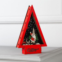 Светодиодная фигура &laquo;Дед Мороз на коньках&raquo; 14 &times; 22.5 &times; 4 см, дерево, батарейки АААх2 (не в комплекте), свечение тёплое белое