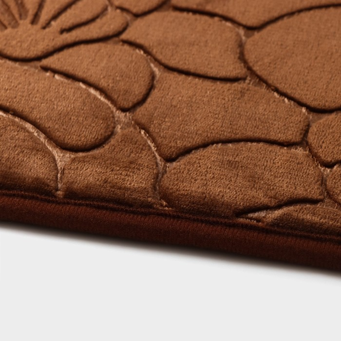 Коврики для ванной и туалета Доляна «Галька, ракушки», 2 шт: 40×50 см, 50×80 см Коврики для ванной и туалета Доляна «Галька, ракушки», 2 шт: 40×50 см, 50×80 см