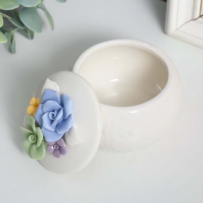 Шкатулка керамика Шкатулка керамика "Розы с лепестками" МИКС 7,5х7,5х7,5 см