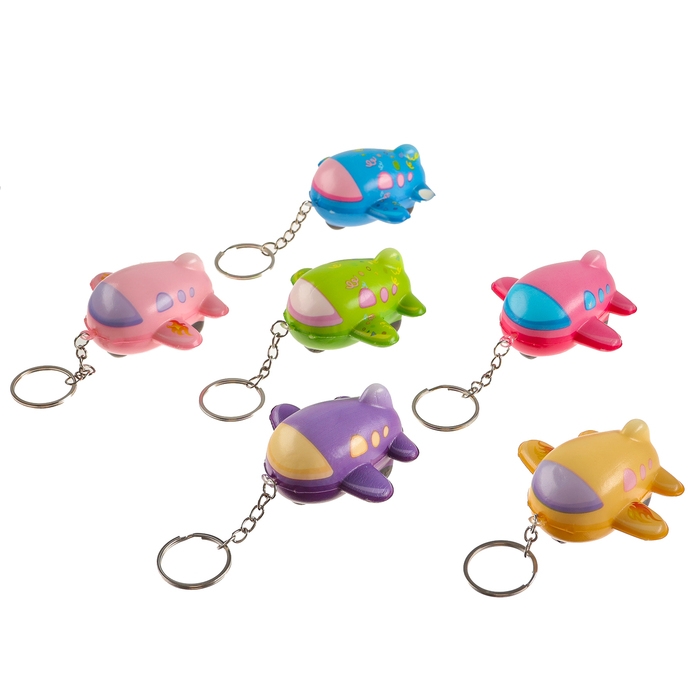 Мялка-сквиш &laquo;Самолетик&raquo;, на брелоке, цвета МИКС