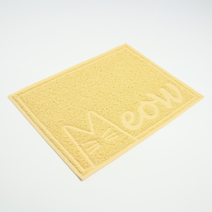 Коврик 2-в-1 под миску/туалет животных 40 х 30 см MEOW, бежевый