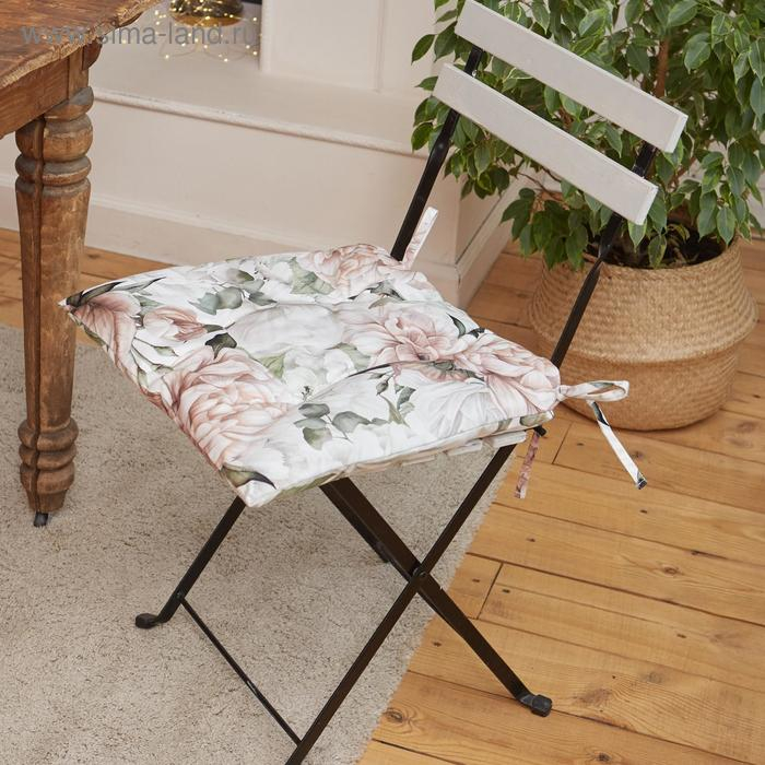 Сидушка на стул Сидушка на стул "Этель" Пионы 42х42см, 100% хлопок, 190 г/м2