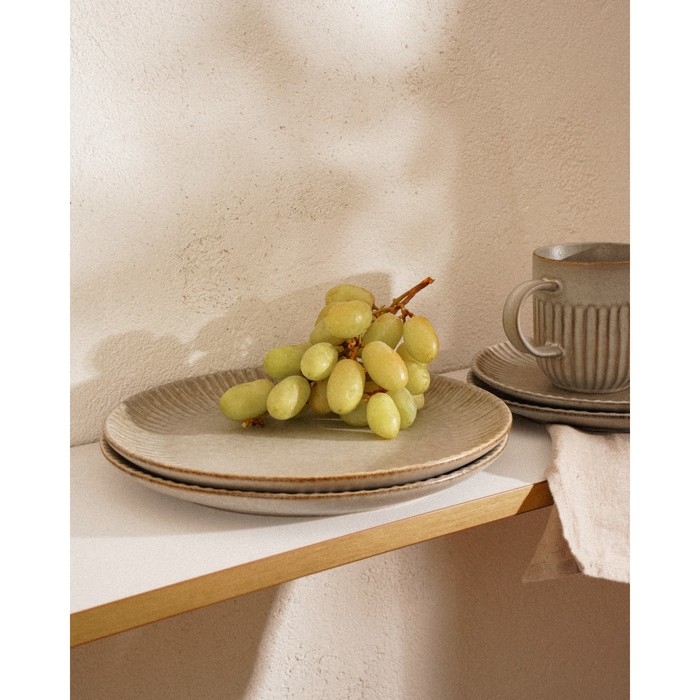 Набор тарелок фарфоровых SL Home &laquo;Монти&raquo;, d=21 см, цвет серый