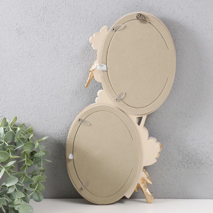 Фоторамка полистоун на 2 фото 10х15 см Фоторамка полистоун на 2 фото 10х15 см "Птицы и цветочная ветвь" белая 20,5х24 см